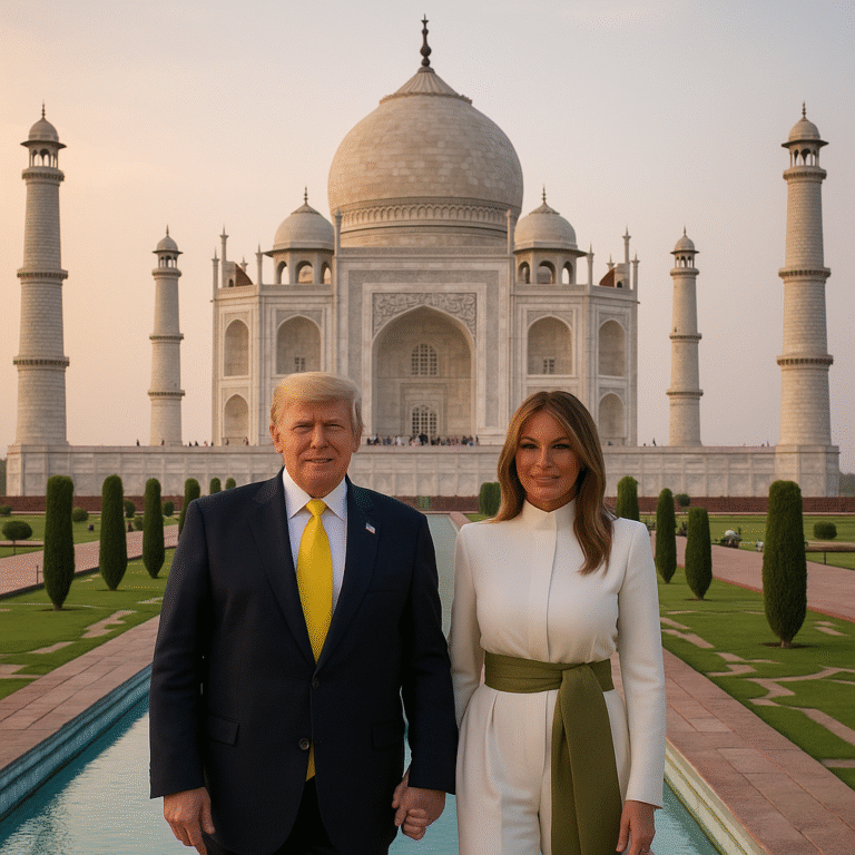 Donald Trump’s Grand Visit to India: A Journey Through the Land of Culture, Business & Spirituality